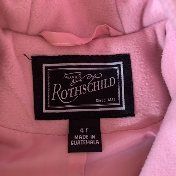 Rothschild Toddler Girls Pink Wool Peacoat Dress Coat 4T - Picture 5 of 5